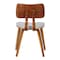 Armen Living Jaguar Mid-Century Dining Chair in Walnut Wood and Gray Fabric LCJASIWAGRAY - alternate 2